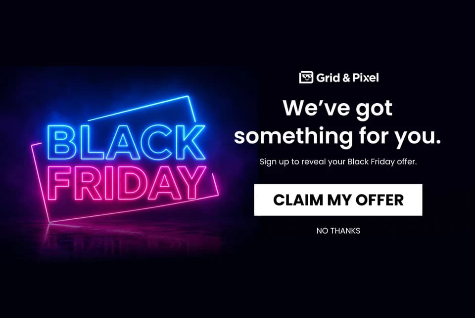 Mystery Offer BFCM Klaviyo popup design