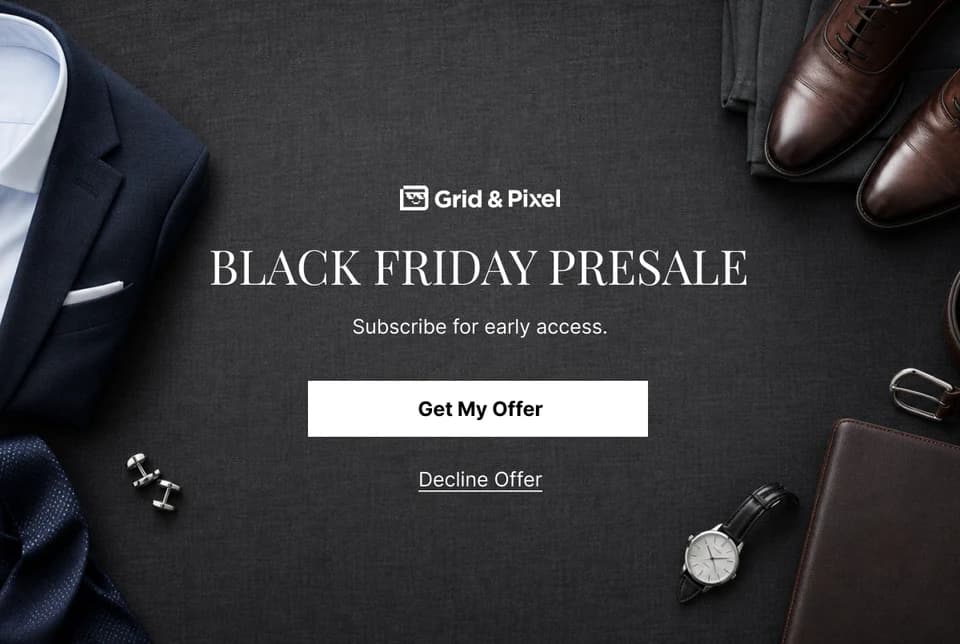 Early Access BFCM Klaviyo popup design