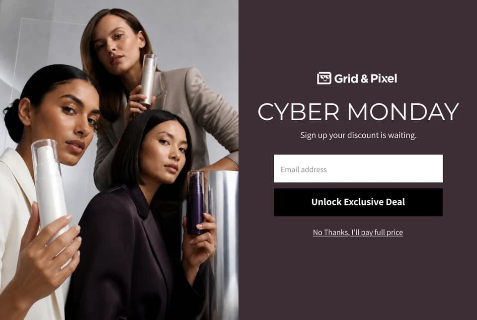 Cyber Monday BFCM Klaviyo popup design